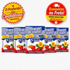 Kit 5 Creme de Leite 200g 20% Gordura Cemil Confeitaria