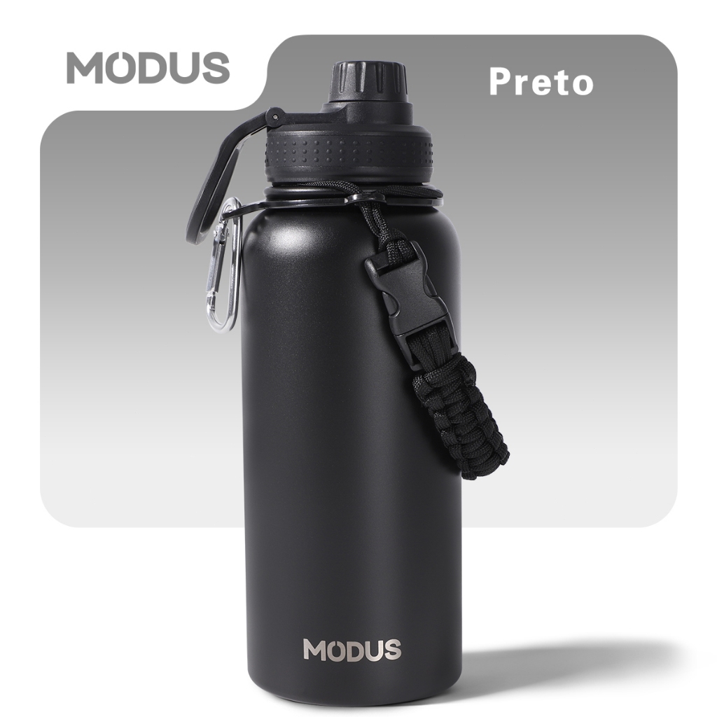 MODUS Garrafa Térmica 1000ML Inox Premium Tampa Antivazamento Bico Rosqueável Bebida Quente Fria