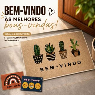 Tapete De Porta Bem Vindo Capacho 40cm X 55cm Estampado Decorativo