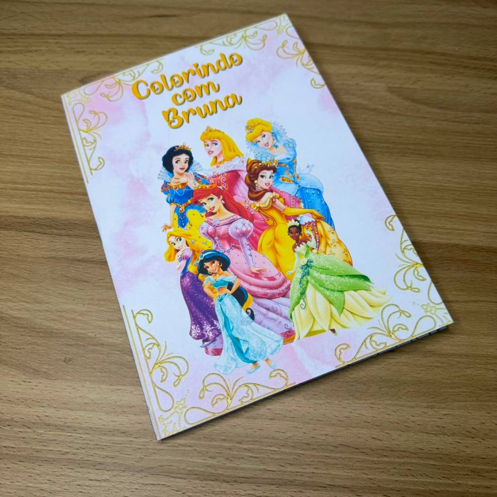 Livrinho de Colorir Personalizado Princesas | Lembrancinha | Aniversário Infantil | Festa