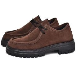 Sapato Feminino Oxford Tratorado Camurça Marrom Dora DUBUY 1422FG