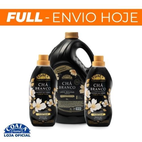 Kit Coala Laundry Chá Branco - 1 Lava Roupas 5l + 2 Amaciantes Concentrados 1L
