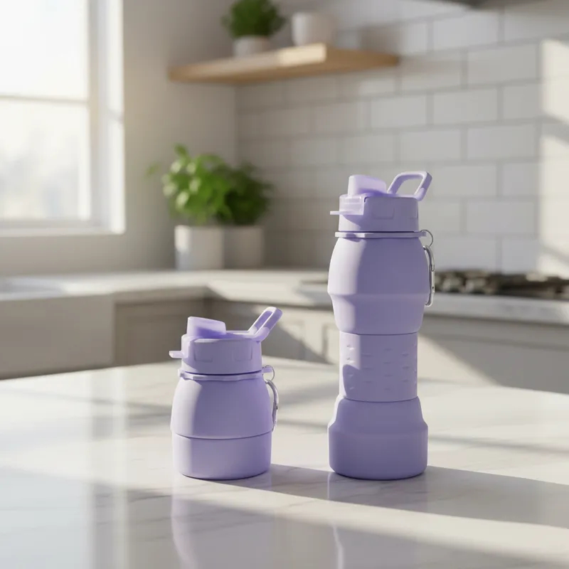 Garrafa Retrátil De Silicone Food Grade 600ml Collapsible