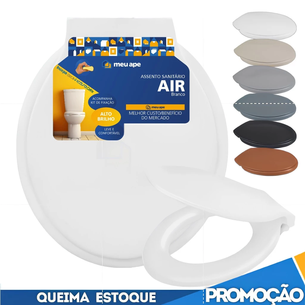 Assento Sanitário Tampa Vaso Redondo Oval Universal Basico Deca Celite Icasa Logasa Incepa Air — imagem 1