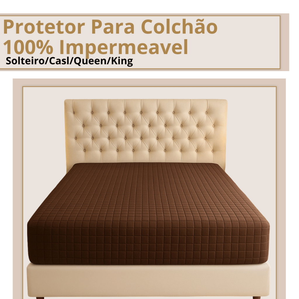 Protetor Para Colchão 100% Impermeavel Capa com Elastico em Toda Volta Varios Tamanhos Solteiro Casal Queen e King Cama