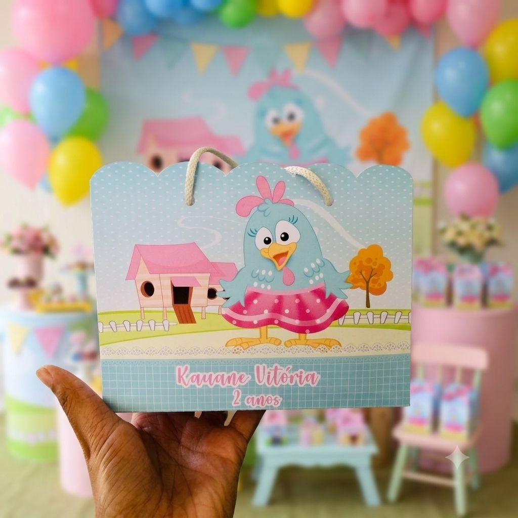 Sacolinha Personalizada Galinha Pintadinha Lembrancinha Surpresinha Para Festa De Aniversario