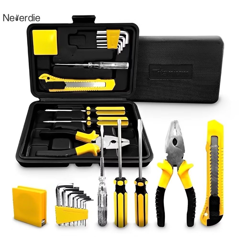 Kit de Ferramentas Com Maleta 11 Peças Alicate Chave Phillips Fenda Estilete