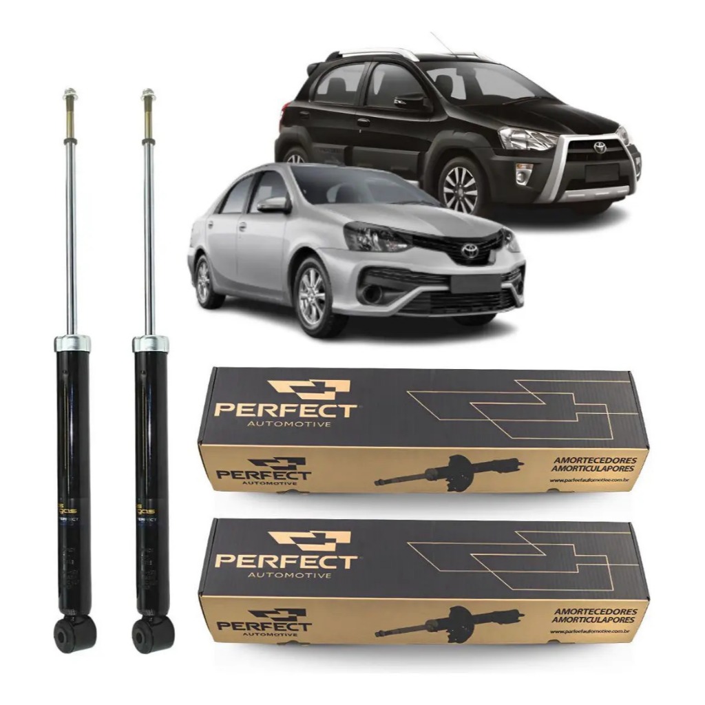 Par Amortecedor Traseiro Perfect Etios 1.3 / 1.5  2012 2013 2014 2015 2016 2017 2018 2019 2020 2021