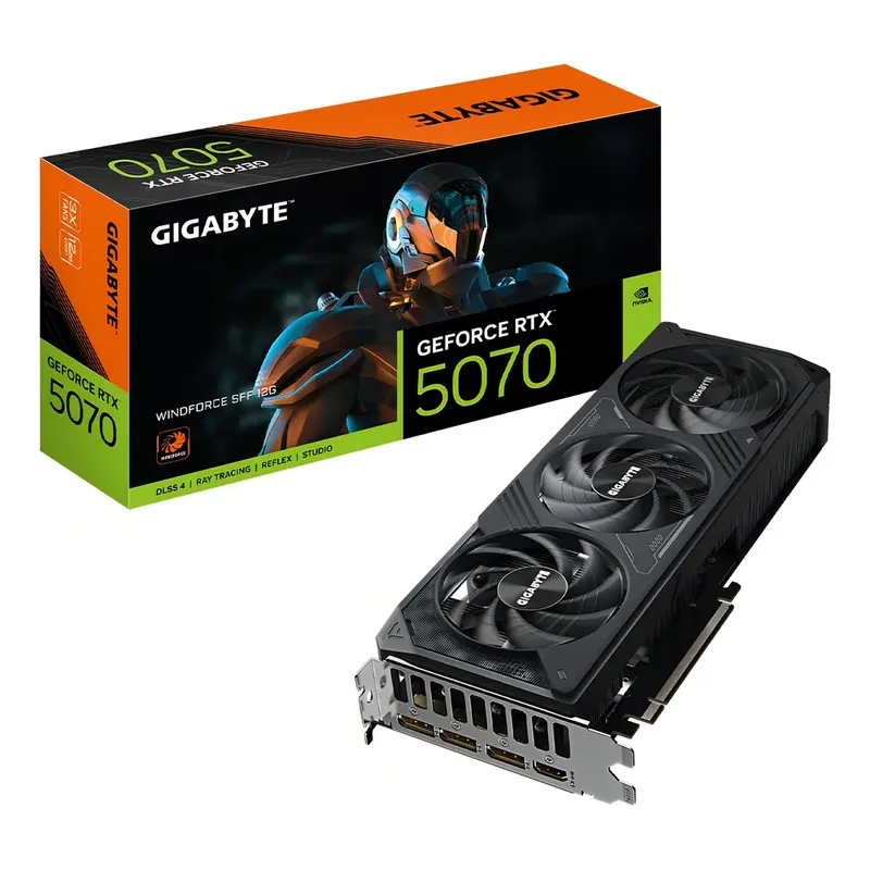Placa de Vídeo Gigabyte RTX 5070 Windforce OC SFF 12GB GDDR7 PCIe 5.0 Ray Tracin