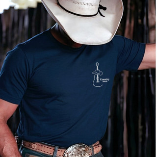 Camiseta Masculina Camisa Estampa  Estilo Country Rodeio VIOLINHA 100%  Algodâo Uso Diário