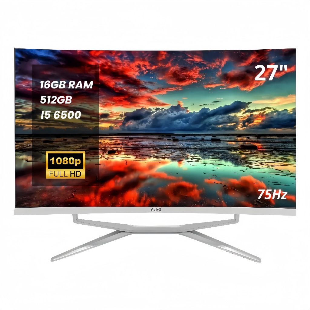 Computador All In One Aitek AIO-2755C Curvo 27" FHD 75Hz VA Intel I5 6500 16GB R