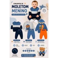 Conjunto Moletom Bebê Menino. Ótima qualidade Inverno tamanho P ao 3