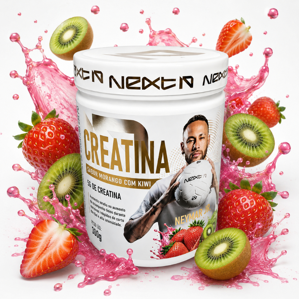 Creatina Monohidratada 100% Pura 300g Sabor Morango Com Kiwi Next 10 Original