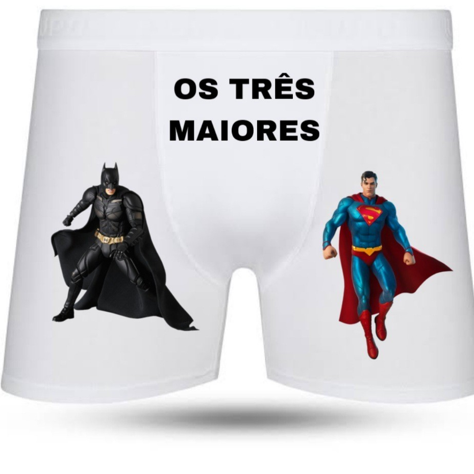 Cueca box os três maiores batman e super man