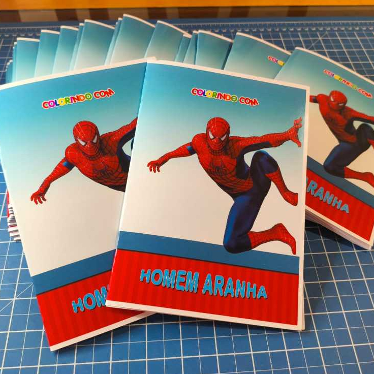 Livrinhos de Colorir Personalizado Homem Aranha Lembrancinha estilo Livro Revista