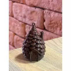 Casa de Pinha de Fada Decorativa Natal Enfeite Artesanal Miniatura Presépio Decoração Natalina