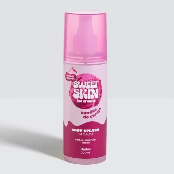 Body Splash em Calda Dailus Sweet Skin Sundae de Cereja 200m