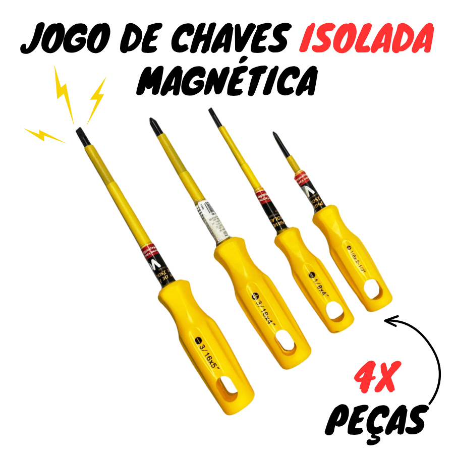 Jogo De Chave Fenda E Philips Isolada 1000v Magnetica Vonder