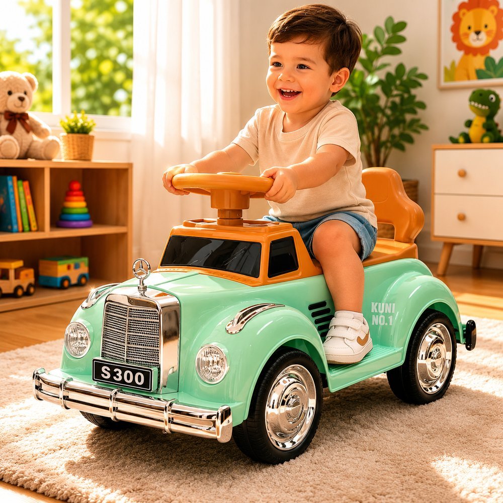 Carrinho elétrico infantil, carrinho retrô, carro elétrico infantil, carrinho verde, carro bateria, brinquedo infantil