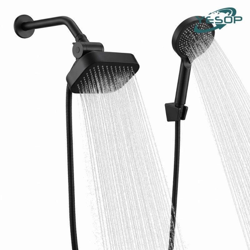 YESOP Kit Chuveiro Ducha Quadrada Com Chuveirinho 3 Modos De Jato Alta Pressão P