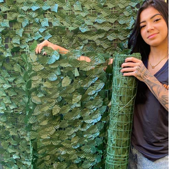 Muro Inglês Jardim Vertical 2,00x0,50 m – Painel de Hera Artificial Decorativo