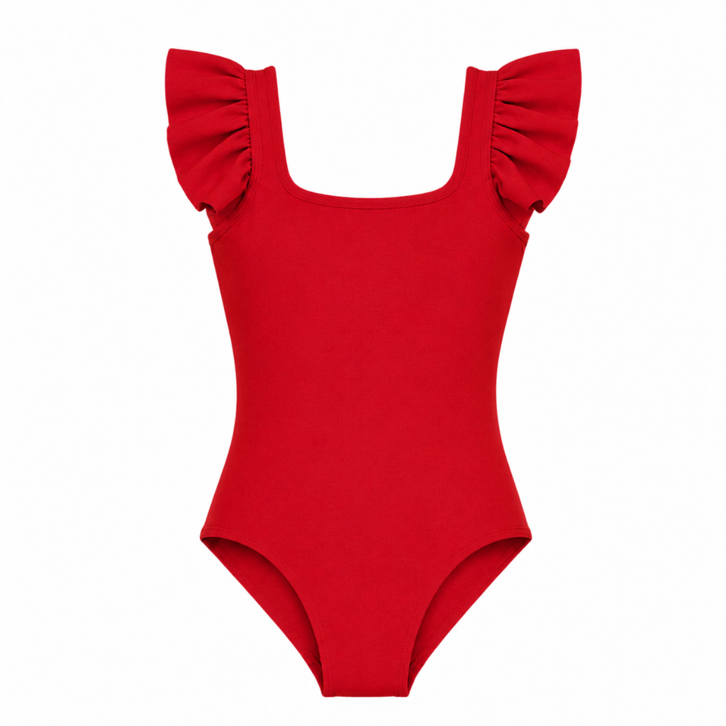Collant Suplex Regata Com Babado Ballet Infantil