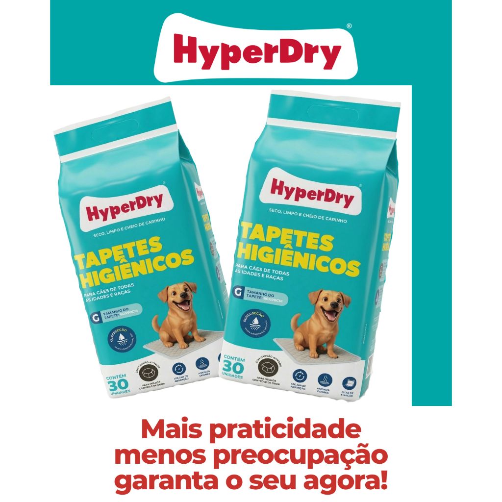 2 pacotes 30 unidades Tapete Higiênico Premium PET 60x60 Controle de Odores