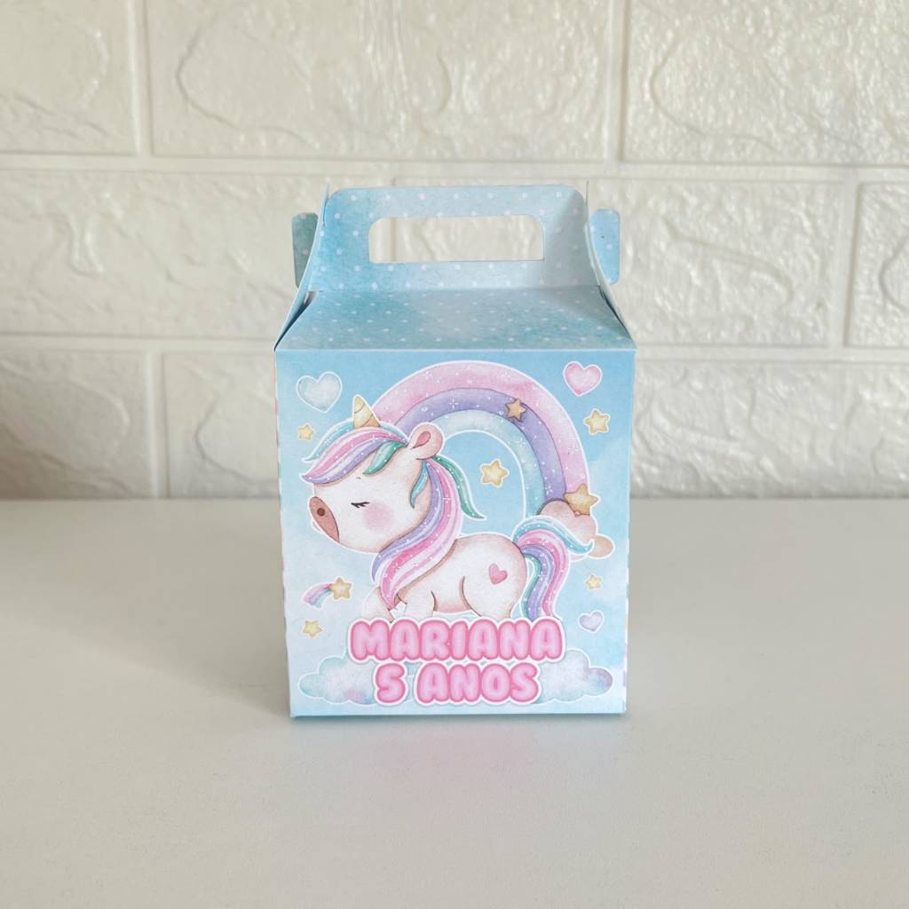Caixa Maletinha Personalizada Unicórnio / Lembrancinha de Festa de Aniversário