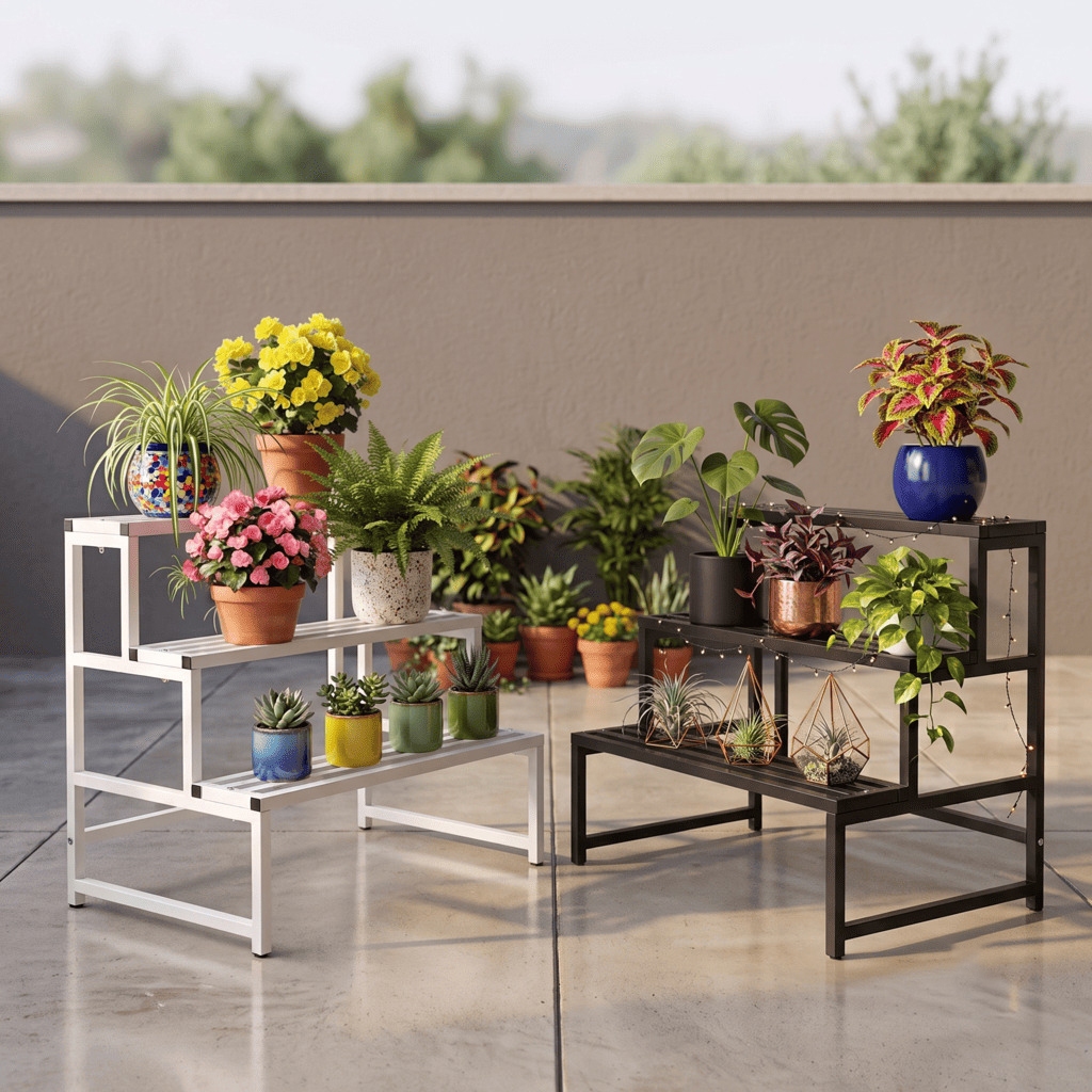 Suporte Para Plantas E Vasos Floreira De Chão Em Ferro Organizador Decorativo Para Jardim Varanda Sala E Quintal Estilo
