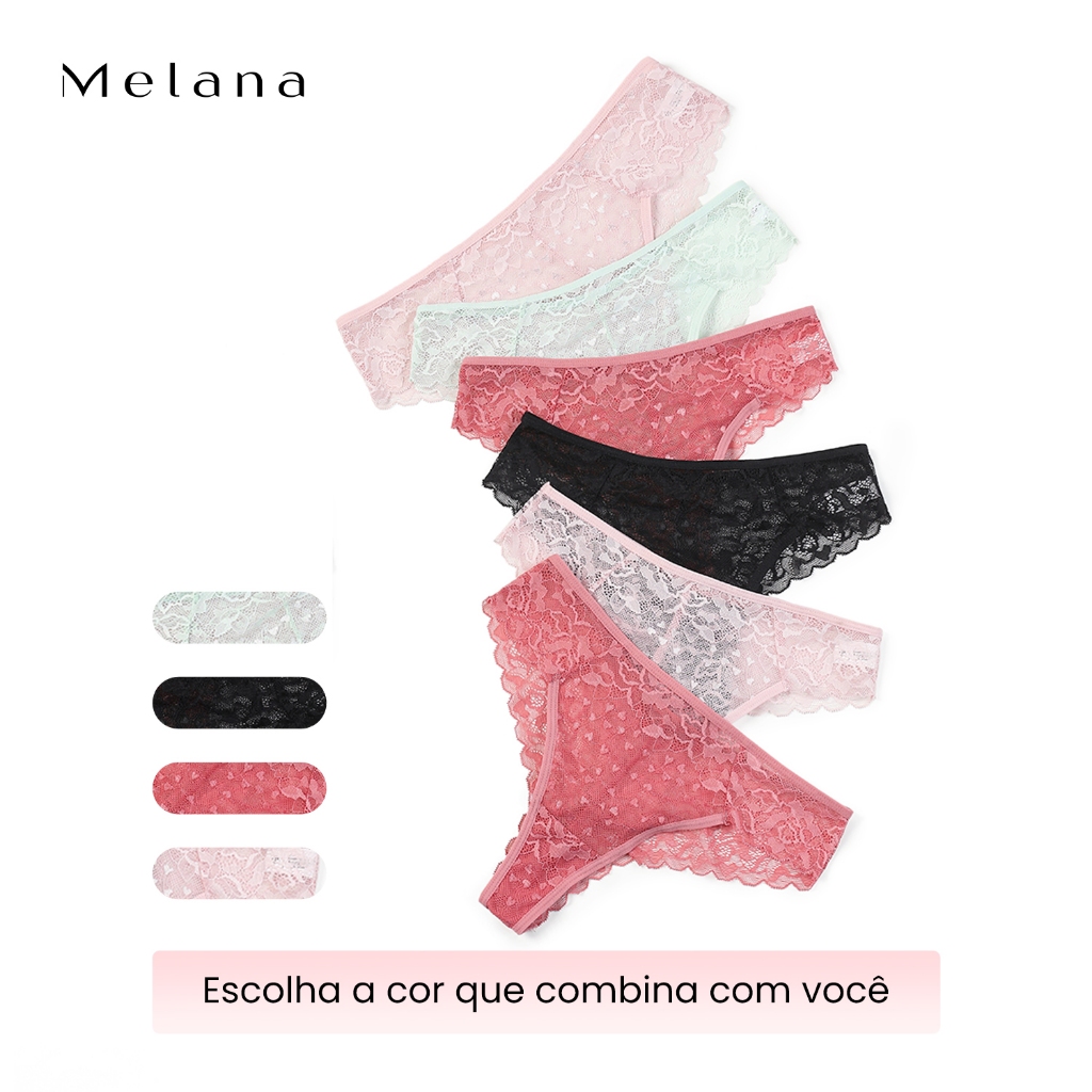 Melana Conjunto de 10 calcinhas fio dental 100% algodão confortáveis ​​para uso diário disponíveis em várias cores