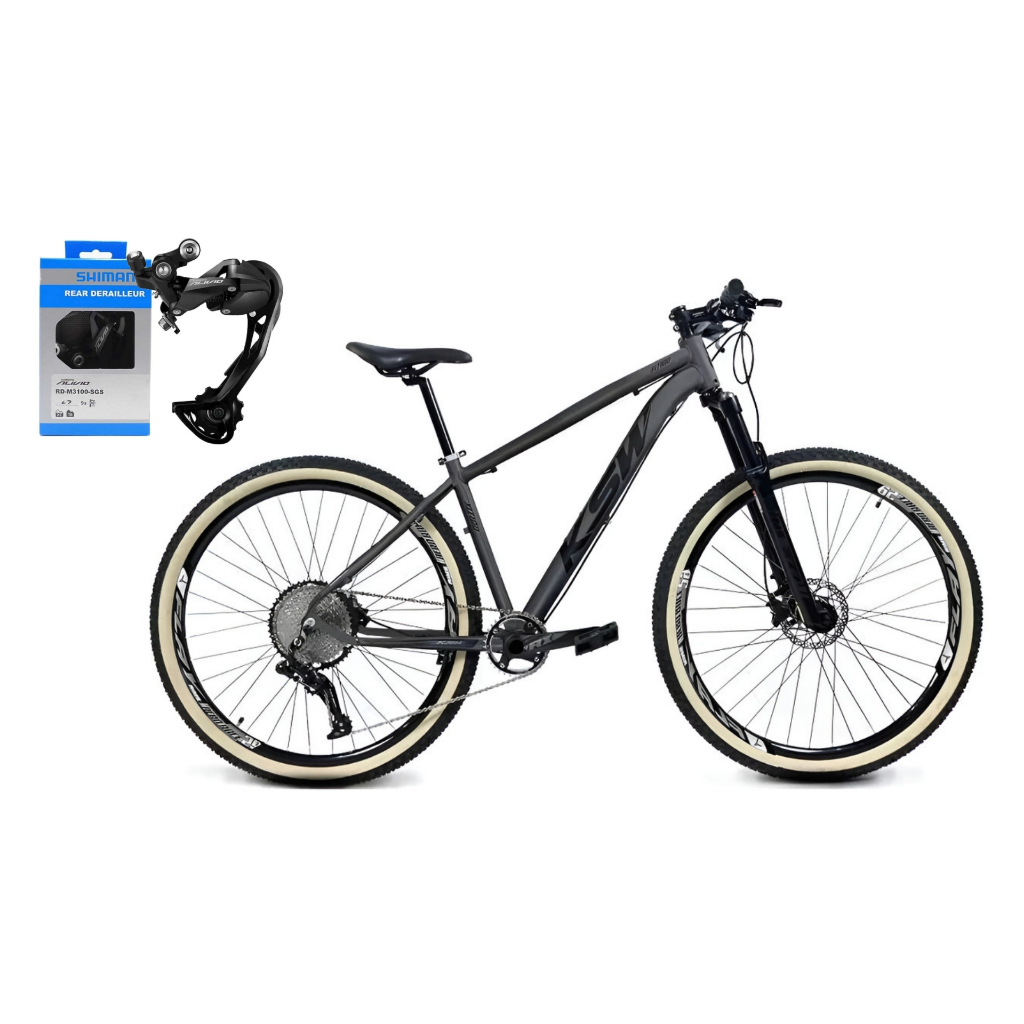 Bicicleta Aro 29 Ksw Shimano Alivio  Cambio traseiro  9v Freio Hidráulico Trava E K7