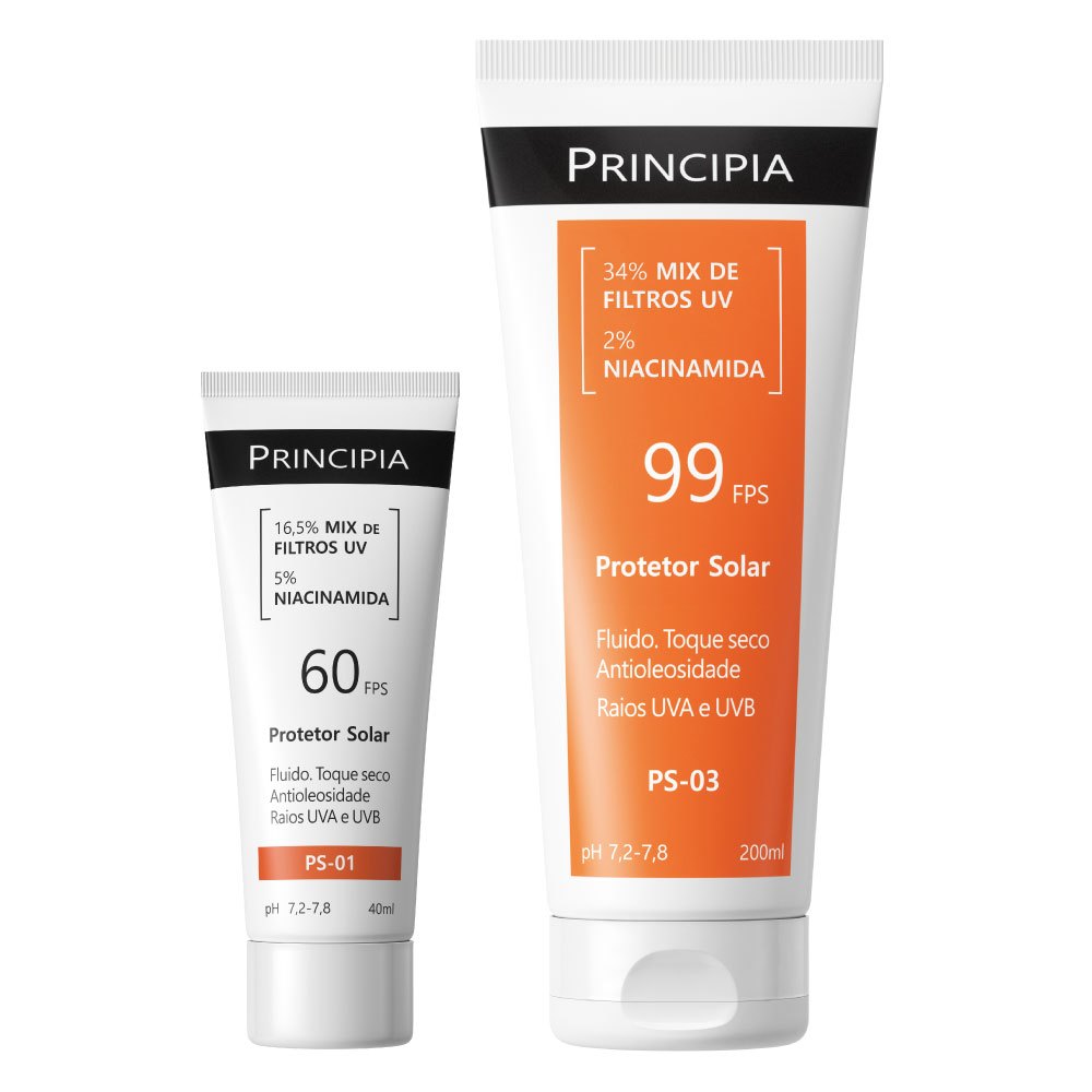 Principia Kit Protetor Solar Facial PS-01 FPS 60 + Protetor Solar Corporal PS-03
