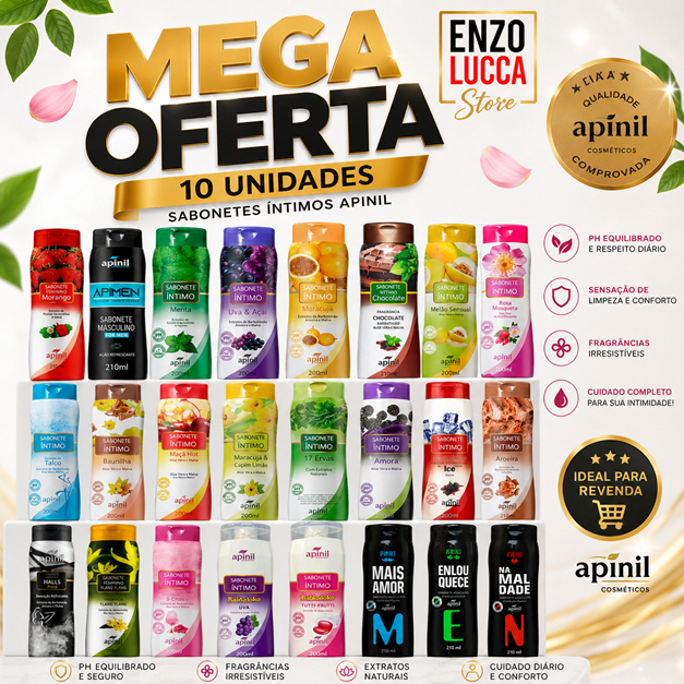 Kit 10 Sabonetes Íntimos Apinil