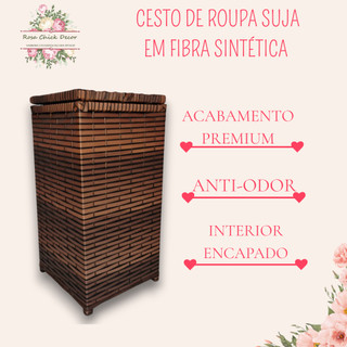 Roupeiro Organizador Vertical Fibra Sintética 30x30x55 Cesto Roupa Suja Brinquedos Montado