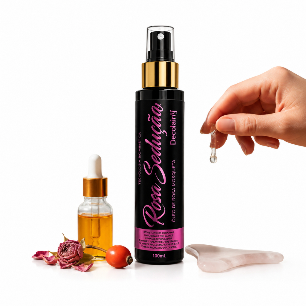 Oleo Clareador Corporal Rosa Sedução 100ml com Rosa Mosqueta e Melaleuca