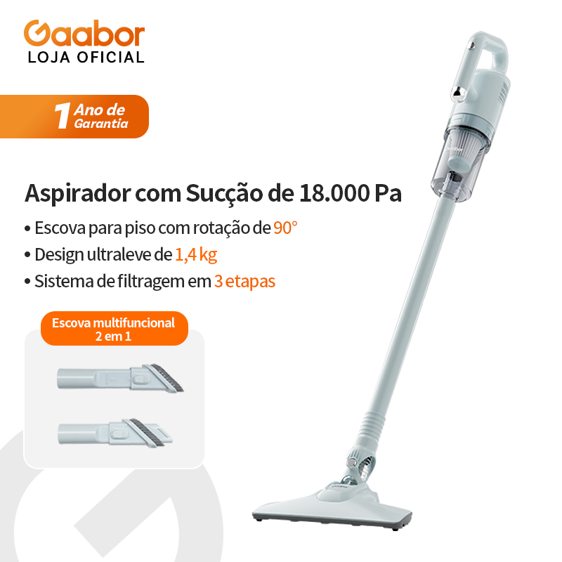 Gaabor Aspirador Portátil 2 em 1 18000Pa Forte Sucção Com Fio CW-18M02A
