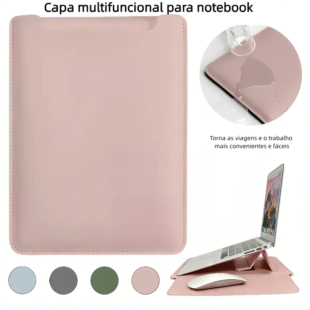 Capa Premium Notebook Macbook Air Couro PU 14-16 Polegadas 3 em 1– Ideal para Escritório e Estudo