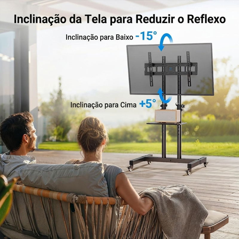 YESOP Suporte De Chão Móvel Para TV Com Rodas 32-65 Polegadas Altura Ajustável Suporta 30kg · foto 2