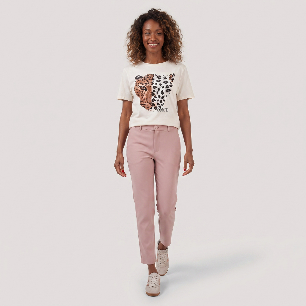 Calça Alfaiataria Feminina Rosê Cintura Alta Reta Social Elegante Com Bolsos (Trabalho/Casual/Evento)