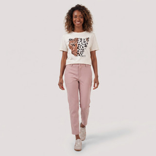 Calça Alfaiataria Feminina Rosê Cintura Alta Reta Social Elegante Com Bolsos (Trabalho/Casual/Evento)