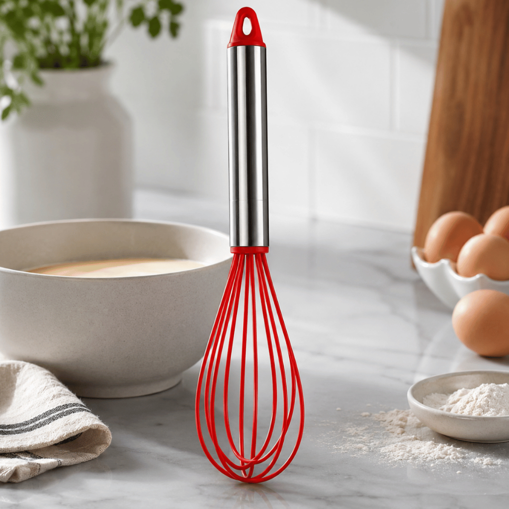Batedor De Ovos Fouet De Silicone Multiuso Para Cozinha 30cm