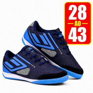 Chuteira Infantil Masculina Futsal Futebol Salão Quadra Colada Costurada Bico Couro Oficial Original