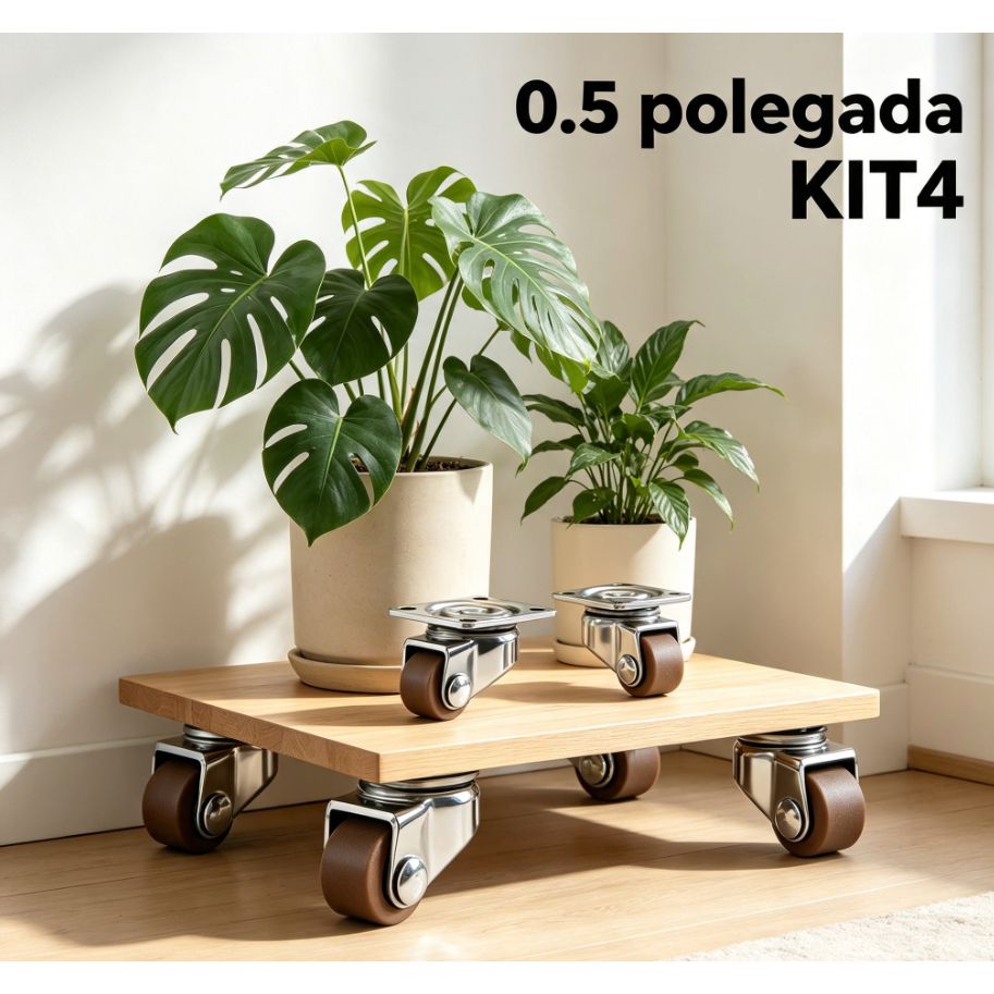 KIT 4 mini Rodízios , feitos de material TPE, com 0,8 polegadas e capacidade de carga de 50 kg. VEN2 — imagem 2 de 2