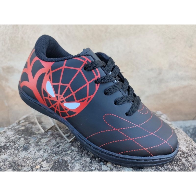 chuteira tenis futsal infantil AR pto/verm, quadra salao esporte futebol  escola