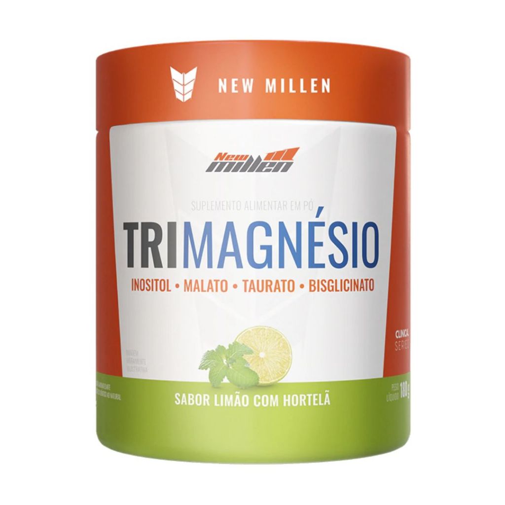Trimagensio 180g New Millen Sabor Limão Com Hortelã - Magnésio Inositol
