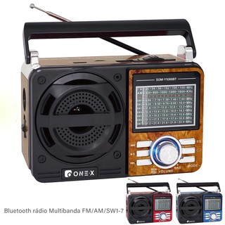 Rádio Bluetooth portátil retrô,Lanterna entrada usb, pilha Am Fm Sw Pendrive Com Sd