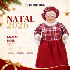 Mamãe Noel Decorativa 30cm Decoração de Natal Shopsul