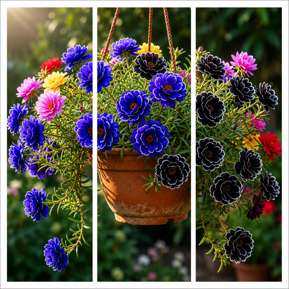 sementes de Portulaca Azul Sortida (Onze-Horas)