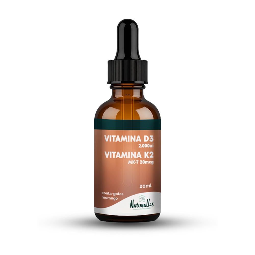 Vitamina D3 2.000ui + Vitamina K2 Mk-7 20mcg Em Gotas - 20ml