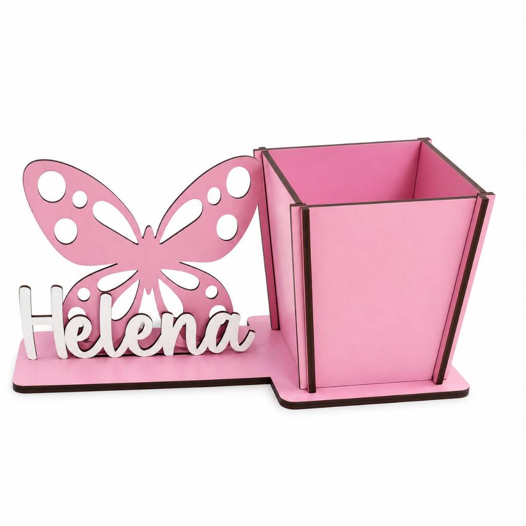 kit com 5 cachepôs jardim encantado borboleta flor para centro de mesa e lembrancinhas de festas e eventos chá de bebê
